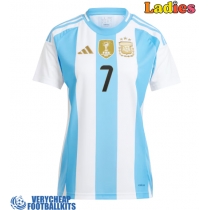 Argentina Rodrigo De Paul #7 Replica Home Shirt Ladies Copa America 2024 Short Sleeve